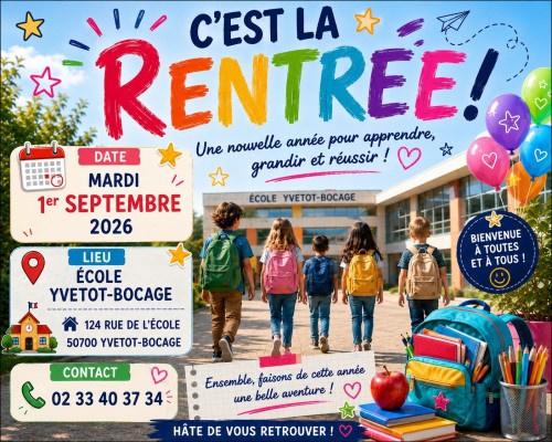 Rentr&eacute;e scolaire 2026-2027